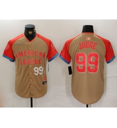 Men American League 99 Aaron Judge Cream 2024 All Star Elite Stitched Baseball Jersey 1