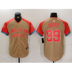 Men American League 99 Aaron Judge Cream 2024 All Star Elite Stitched Baseball Jersey 2