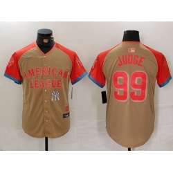 Men American League 99 Aaron Judge Cream 2024 All Star Elite Stitched Baseball Jersey 5