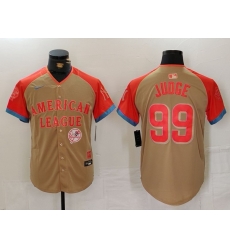 Men American League 99 Aaron Judge Cream 2024 All Star Elite Stitched Baseball Jersey 8
