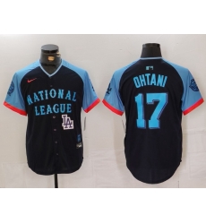 Men National League 17 Shohei Ohtani Navy 2024 All Star Elite Stitched Baseball Jersey 1