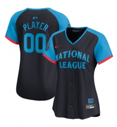Women National League Active Player Custom Navy 2024 All Star Limited Stitched Baseball Jersey 28Run Small 29