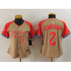 Women American League 2 Gunnar Henderson Cream 2024 All Star Limited Stitched Baseball Jersey 2