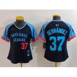 Women National League 37 Teoscar Hernandez Navy 2024 All Star Limited Stitched Baseball Jersey 3