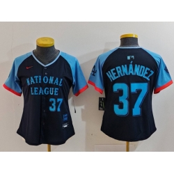 Women National League 37 Teoscar Hernandez Navy 2024 All Star Limited Stitched Baseball Jersey 6