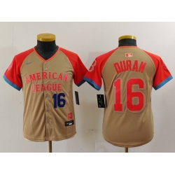 Youth American League 16 Jarren Duran Cream 2024 All Star Limited Stitched Jersey 2