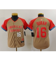 Youth American League 16 Jarren Duran Cream 2024 All Star Limited Stitched Jersey 3