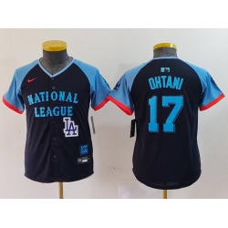 Youth National League 17 Shohei Ohtani Navy 2024 All Star Limited Stitched Baseball Jersey 3