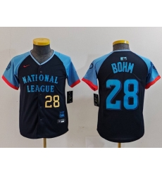 Youth National League 28 Alec Bohm Navy 2024 All Star Limited Stitched Baseball Jersey 1