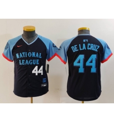 Youth National League 44 Elly De La Cruz Navy 2024 All Star Limited Stitched Baseball Jersey 5