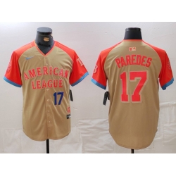 Men American League 17 Isaac Paredes Cream 2024 All Star Limited Stitched Jersey 28