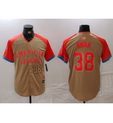 Men American League 38 Steven Kwan Cream 2024 All Star Limited Stitched Jersey 4