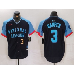 Men National League 3 Bryce Harper Navy 2024 All Star Limited Stitched Baseball Jersey 3