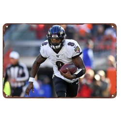 Baltimore Ravens Aluminum Sign 12x8 Inch Lamar Jackson 004