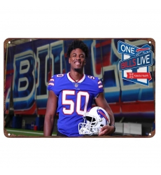 Buffalo Bills Aluminum Sign 12x8 Inch Gregory Rousseau 003