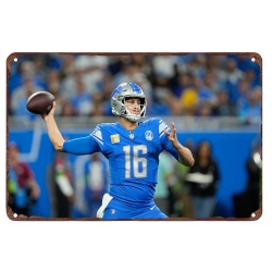 Detroit Lions Aluminum Sign 12x8 Inch Jared Goff 003