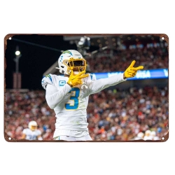 Los Angeles Chargers Aluminum Sign 12x8 Inch Derwin James 003