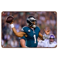 Philadelphia Eagles Aluminum Sign 12x8 Inch Jalen Hurts 007