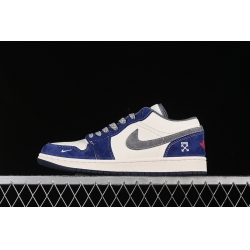 AIR JORDAN 1 LOW OFF-WHITE WHITE GREY BLUE RED