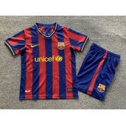 Youth Retro Soccer Jerseys Barcelona Blue Red 09 10