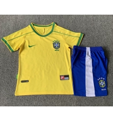 Youth Retro Soccer Jerseys Brazil Yellow 1998