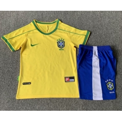 Youth Retro Soccer Jerseys Brazil Yellow 1998