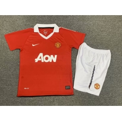 Youth Retro Soccer Jerseys Manchester United F.C. Red 10 11