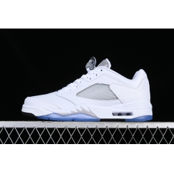 AIR JORDAN 5 LOW WHITE SILVER WHITE GREY BLACK BLUE SILVER 819172 122