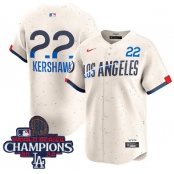 Youth Nike Los Angeles Dodgers Clayton Kershaw #22 Ice Cream 2024 World Series Champions Stitched MLB Jersey