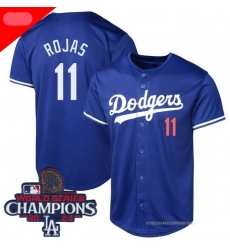 Youth Nike Los Angeles Dodgers Miguel Rojas #11 Blue 2024 World Series Champions Stitched MLB Jersey