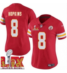 Women Kansas City Chiefs DeAndre Hopkins #8 Red 2024 2025 Super Bowl LIX F U S E Stitched NFL Jersey