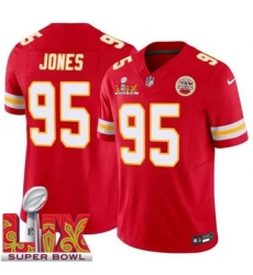 Youth Kansas City Chiefs Chris Jones #95 Red 2024 2025 Super Bowl LIX F U S E Stitched Jersey