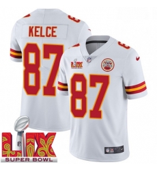 Youth Kansas City Chiefs Travis Kelce #87 White 2024 2025 Super Bowl LIX F U S E Stitched Jersey