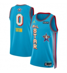 Men 2025 All Star 0 Jayson Tatum Light Blue Stitched Basketball Jersey