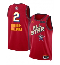 Men 2025 All Star 2 Shai Gilgeous Alexander Red Stitched Basketball Jersey