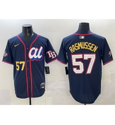Men American League 57 Drew Rasmussen Navy 2025 All Star Edition Limited Stitched Baseball Jersey