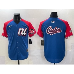 Men National League Chicago Cubs Team Big Logo Blue Red Alternate 2025 All Star Edition Limited Stitched Baseball Jersey