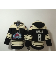 Men Colorado Avalanche  8 Cale Makar Black All Stitched Sweatshirt Hoodie