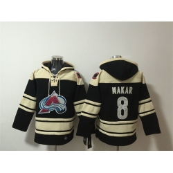 Men Colorado Avalanche  8 Cale Makar Black All Stitched Sweatshirt Hoodie