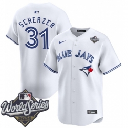 Men Toronto Blue Jays 31 Max Scherzer White 2024 Home Limited Stitched Jersey