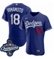 Men Los Angeles Dodgers 18 Yoshinobu Yamamoto Cool Base 2025 World Champions Stitched Baseball Jersey Blue Men Los Angeles Dodgers 18 Yoshinobu Yamamoto Cool Base 2025 World Champions Stitched Baseball Jersey Blue