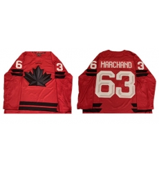 Men Canada Hockey  63 Brad Marchand Red Stitched Jersey