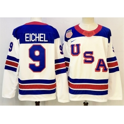 Men USA 9 Jack Eichel White 2025 2026 Stitched Jersey