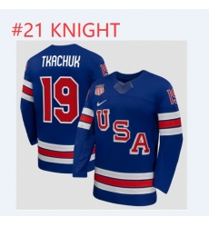 Men USA Hockey Jersey #21 KNIGHT Stitched Jersey