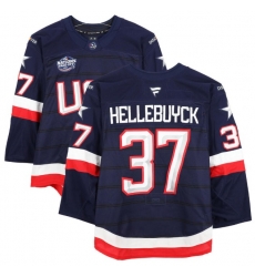Men's USA #37 Connor Hellebuyck Blue 2026 Stitched Jersey
