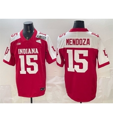 Men Indiana Hoosiers  15 Fernando Mendoza Red Alternate F U S E  2026 Patch Stitched Football Jersey
