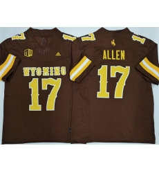 Men Wyoming Cowboys 17 Josh Allen Brown 2026 F U S E Stitched College Football Jersey Men Wyoming Cowboys 17 Josh Allen Brown 2026 F U S E Stitched College Football Jersey