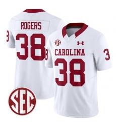 Men South Carolina Fighting Gamecocks 38 George Rogers White F U S E Stitched Football Jersey Men South Carolina Fighting Gamecocks 38 George Rogers White F U S E Stitched Football Jersey