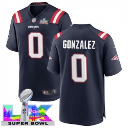 Men Women youth New England Patriots #0 Christian Gonzalez 2025 2026 Super Bowl LX F U S E Stitched NFL Jersey Blue