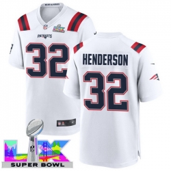 Men Women youth New England Patriots #32 TreVeyon Henderson 2025 2026 Super Bowl LX F U S E Stitched NFL Jersey White